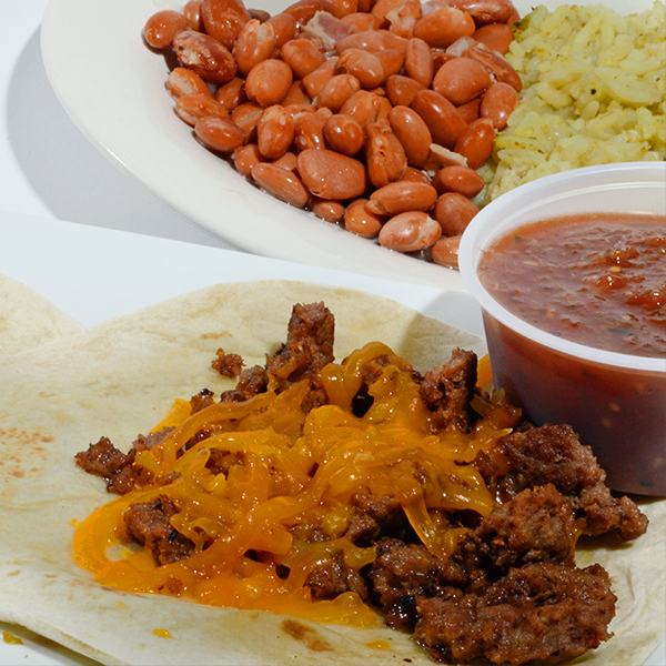 image at Papa G's taco plate rice and beans
